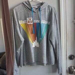 Disney Gray slight-Crop Hoodie with rainbow Accents